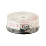 Диск CD-R Axent 700MB/80min 52X,  25 штук, cake