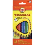 Карандаши цветные KIN Triocolor, 12шт. треугольные