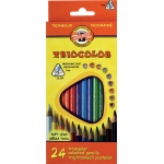 Карандаши цветные KIN Triocolor, 24шт. треугольные