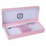 Ручка шариковая Langres GLAM, с подставкой, с кристаллами, розовая