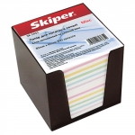 Блок бумаги Skiper 85х85, 800 листов, непроклеенный, Микс, пластиковый пенал